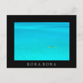 Uitstekingskano in zwarte briefkaart Bora Bora Bor (Voorkant)