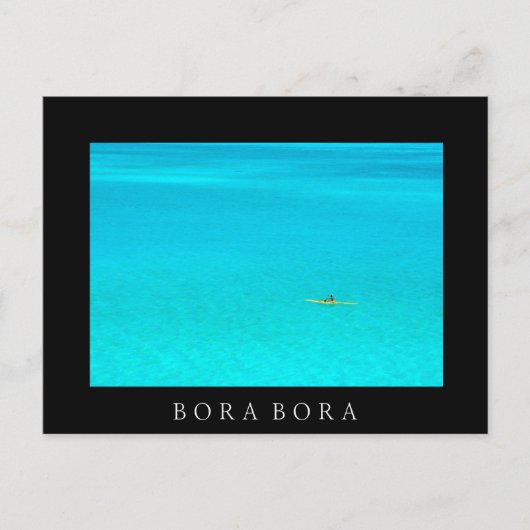 Uitstekingskano in zwarte briefkaart Bora Bora Bor (Voorkant)