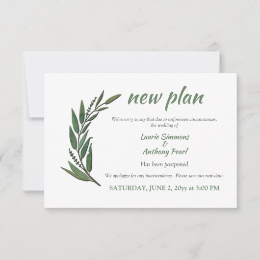 Uitstel aankondiging (Voorkant)