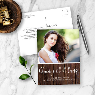 Uitstel Afstuderen Rustic Wood Briefkaart