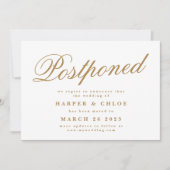 Uitstel bruiloft bijwerken Witte wijzigingsdatum Save The Date (Voorkant)