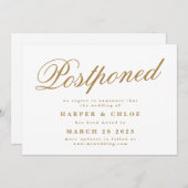 Uitstel bruiloft bijwerken Witte wijzigingsdatum Save The Date (Voorkant / Achterkant)