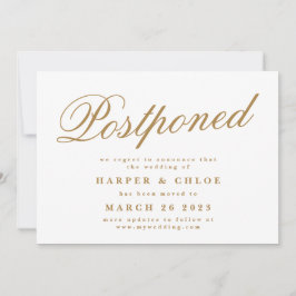 Uitstel bruiloft bijwerken Witte wijzigingsdatum Save The Date