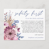 Uitstel Bruiloft Veiligheid Eerst COVID Bloemen Aankondigingskaart (Voorkant)