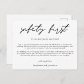 Uitstel Bruiloft Veiligheid Eerst COVID Script Aankondigingskaart (Voorkant / Achterkant)