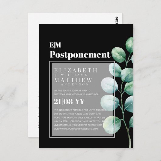 Uitstel Eucalyptus Groenvoorziening Wijziging van  Briefkaart (Voorkant / Achterkant)