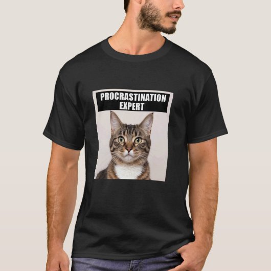 Uitstel Expert Kat Grap T-shirt (Voorkant)