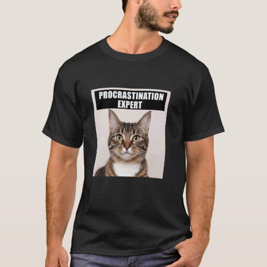 Uitstel Expert Kat Grap T-shirt (Voorkant)