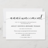 Uitstel huwelijk Nieuwe Datum aankondiging kaart (Voorkant)