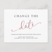 Uitstel Huwelijk Wijzig de Datum Roos Zwart Aankondigingskaart (Voorkant)