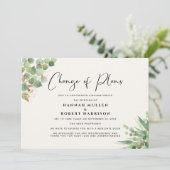 Uitstel Huwelijk Wijziging Plannen Eucalyptus Crèm Aankondiging (Staand voorkant)