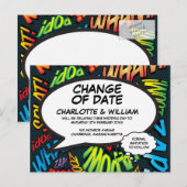 Uitstel Pret Fun Postponed Modern Pret Aankondigingskaart (Voorkant / Achterkant)