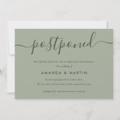 Uitstel sage groene trouwdag aankondiging (Voorkant)