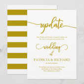 Uitstel Trouwdatum Update Elegant Goud Kaart (Voorkant / Achterkant)
