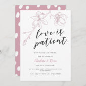 Uitstel van de bruiloft met roze bloemen: Love Is  Aankondiging (Voorkant / Achterkant)