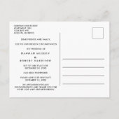 Uitstel van de bruiloft & nieuwe datum Hart Zwart  Aankondigingskaart (Achterkant)