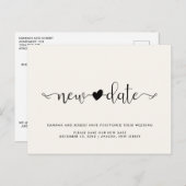 Uitstel van de bruiloft Nieuwe datum & Heart Light Aankondigingskaart (Voorkant / Achterkant)