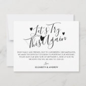 Uitstel van de bruiloft Plan wijzigen Probeer het  Aankondiging (Voorkant)