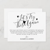 Uitstel van de bruiloft Plan wijzigen Probeer het  Aankondiging (Voorkant / Achterkant)