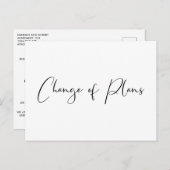 Uitstel van de bruiloft Verandering van plannen Zw Aankondigingskaart (Voorkant / Achterkant)