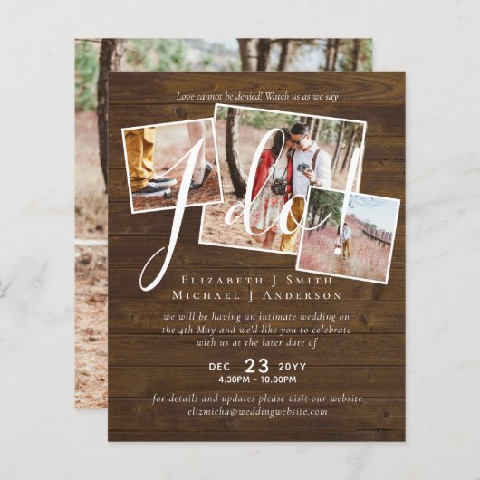 Uitstel van de bruiloft Wijziging van de datum Ont (Voorkant / Achterkant)