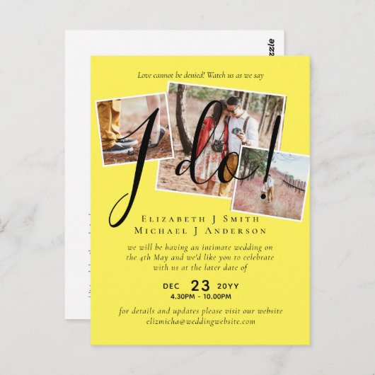 Uitstel van de bruiloft Wijziging van de datum Ont Briefkaart (Voorkant / Achterkant)