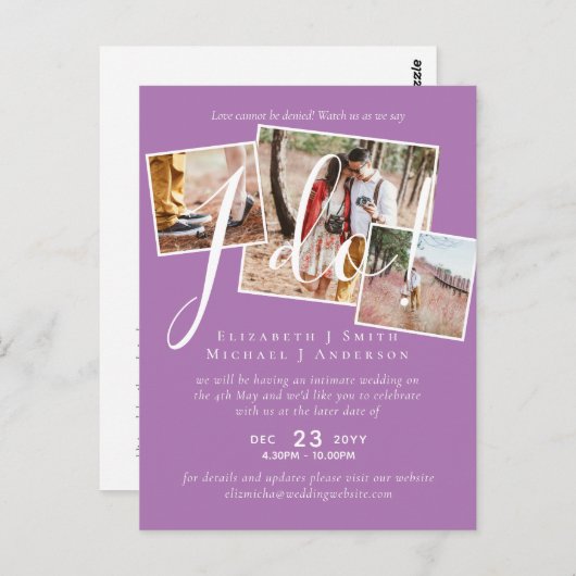 Uitstel van de bruiloft Wijziging van de datum Ont Briefkaart (Voorkant / Achterkant)