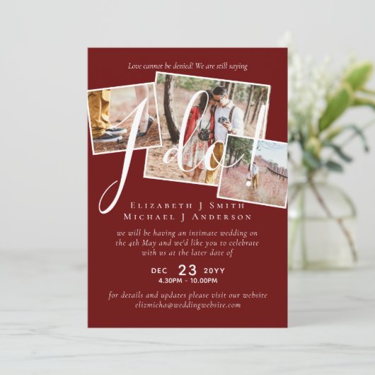 Uitstel van de bruiloft Wijziging van de datum Rec (Staand voorkant)