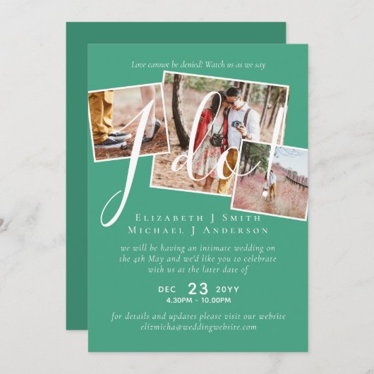 Uitstel van de bruiloft Wijziging van de datum Rec (Voorkant / Achterkant)