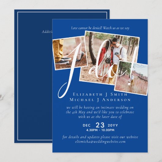 Uitstel van de bruiloft Wijziging van de datum Rec (Voorkant / Achterkant)