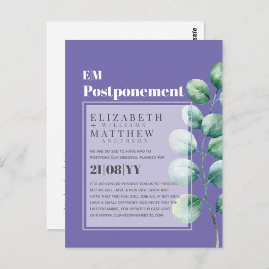 Uitstel van de Griekse regering Eucalyptus Briefkaart (Voorkant / Achterkant)