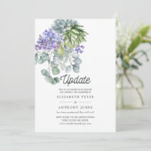 Uitstel van eucalyptus-succulentenbruiloft kaart (Staand voorkant)