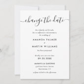 Uitstel van het moderne zwarte en witte trouwfeest aankondiging (Voorkant)