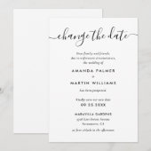 Uitstel van moderne zwarte en witte bruiloft aankondiging (Voorkant / Achterkant)