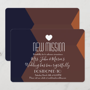 Uitstel van nieuwe chocolade terracotta missie kaart