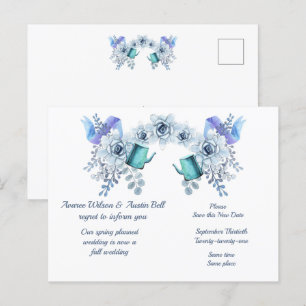 Uitstel van voorjaar tot einde huwelijk aankondigingskaart