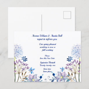Uitstel van voorjaar tot einde huwelijk bekendmaki aankondigingskaart