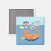 Uitstelgedrag Schrijver Cat Magneet (Voorkant / Achterkant)