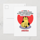 Uitstelgedrag Thema Cat's Meme Feestdagenkaart (Voorkant / Achterkant)