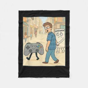 Uitstellen Huiswerk Met Gamen Grappige Gamer H Fleece Deken