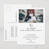 Uitstellen van de trouwdatum met nieuwe foto aankondigingskaart (Voorkant / Achterkant)