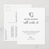 Uitstellen Van De Trouwdatum Trouwdatum Wijzigen Aankondigingskaart (Voorkant / Achterkant)