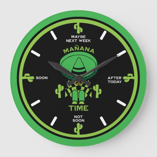 Uitsteller Luie Persoon Gift Grote Klok (Voorkant)