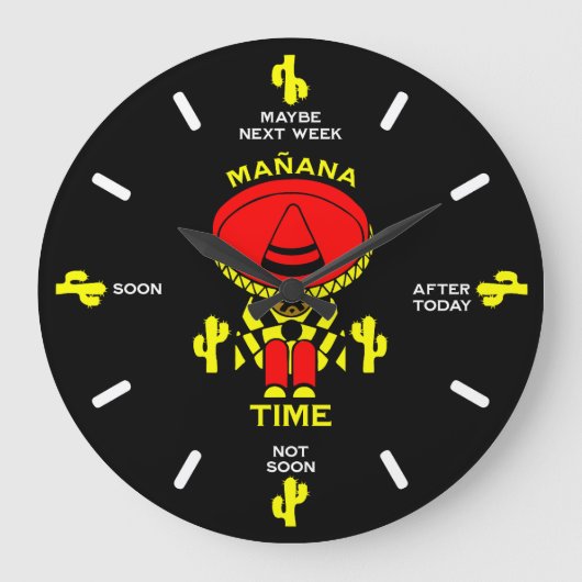 Uitsteller Luie Persoon Gift Grote Klok (Voorkant)