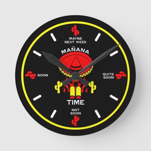 Uitsteller Luie Persoon Gift Ronde Klok (Voorkant)