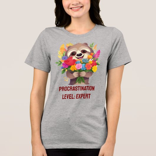 Uitstelniveau: Expert – Funny Sloth T-shirt (Voorkant)