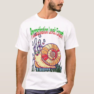 Uitstelniveau: Expert – Grappige luie modus T- T-shirt