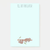 Uitstelpende Schattigee paar baby luiaards op Bran Post-it® Notes (Voorkant)