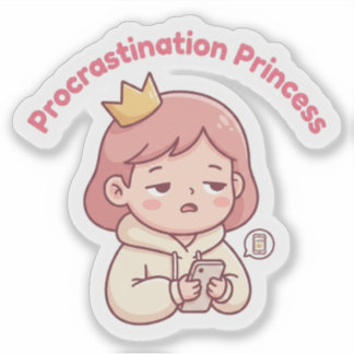 Uitstelprinses Cute Sticker