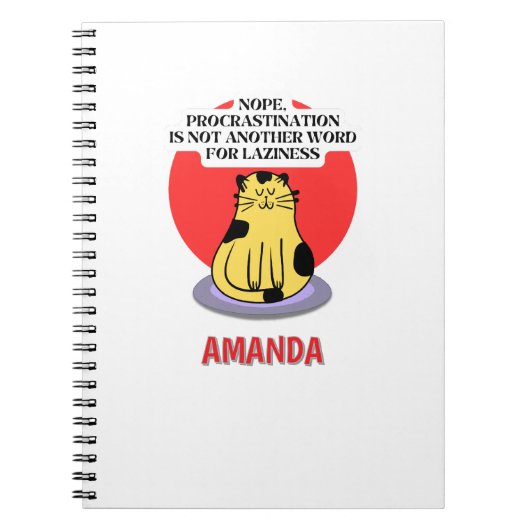 Uitstelthema Kat's Meme Notitieboek (Voorkant)
